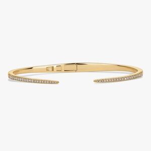 NEW 14K Gold Plated Cubic Zirconia Claw Bangle Bracelet